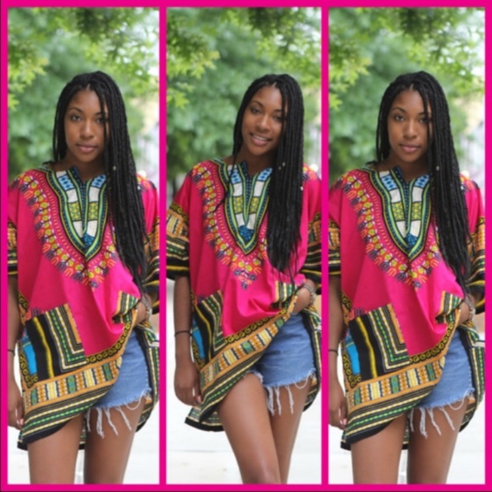 Green dashiki top/dress
